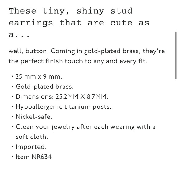 NWT Madewell Button Stud Earrings in Light Silver Ox - Picture 2 of 5